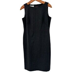 Studio by London Times Sheath Dress Charcoal Gray Boat Neck Stretch Career 8